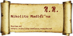 Nikolits Madléna névjegykártya